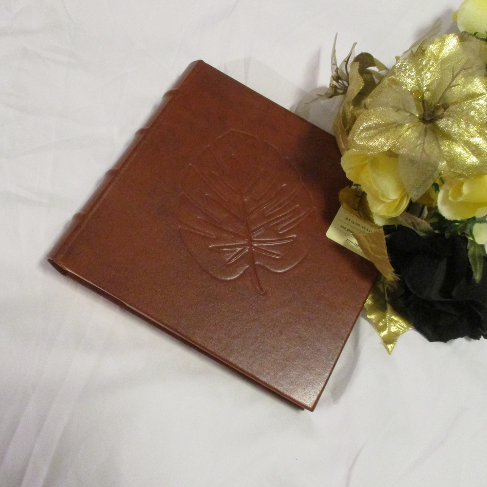 FURIO Brown Embossed Leaf Photo Album - NWT